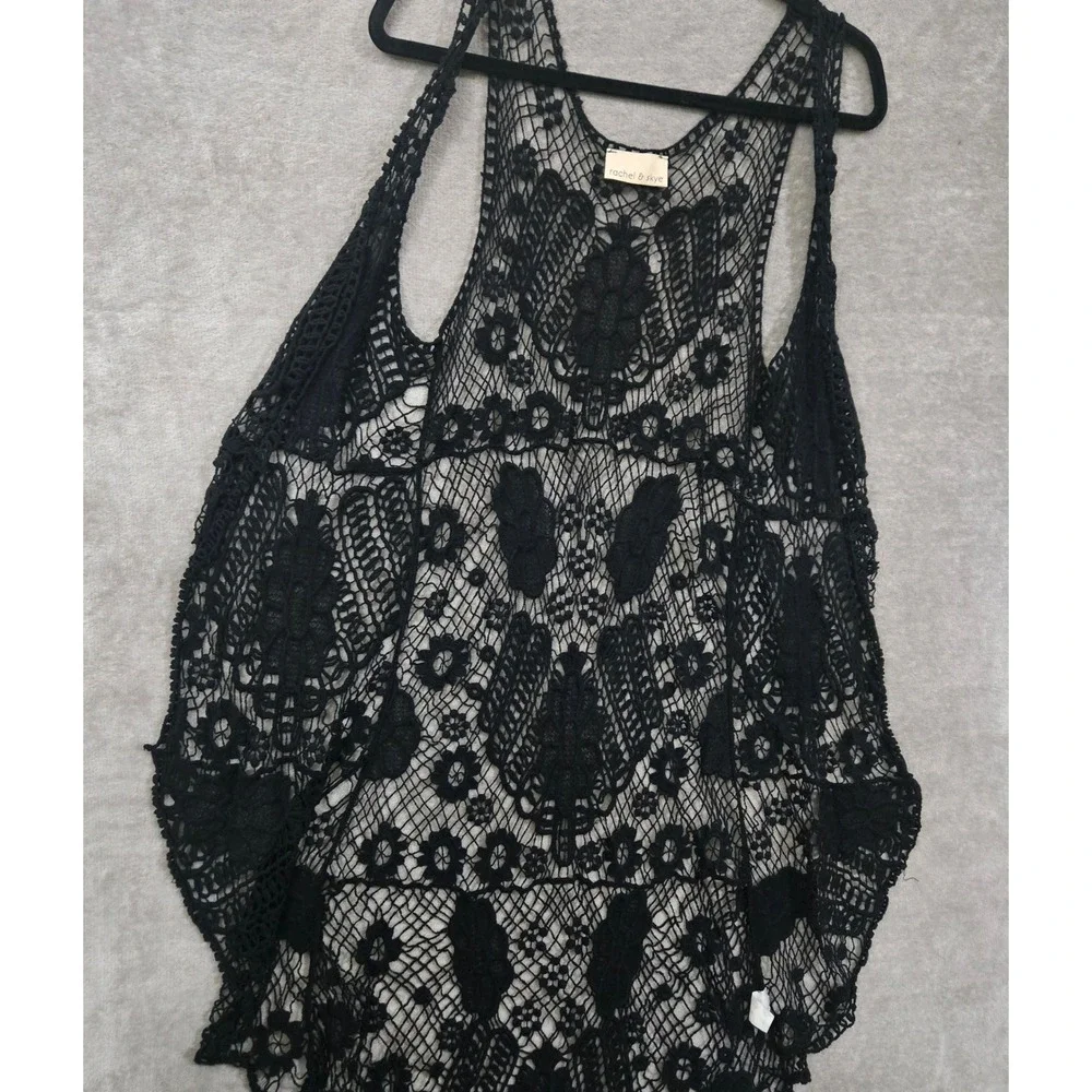 Rachel & Skye Crochet Duster Small Layering Boho Festival Hippie Fairy Grunge - Picture 6 of 7